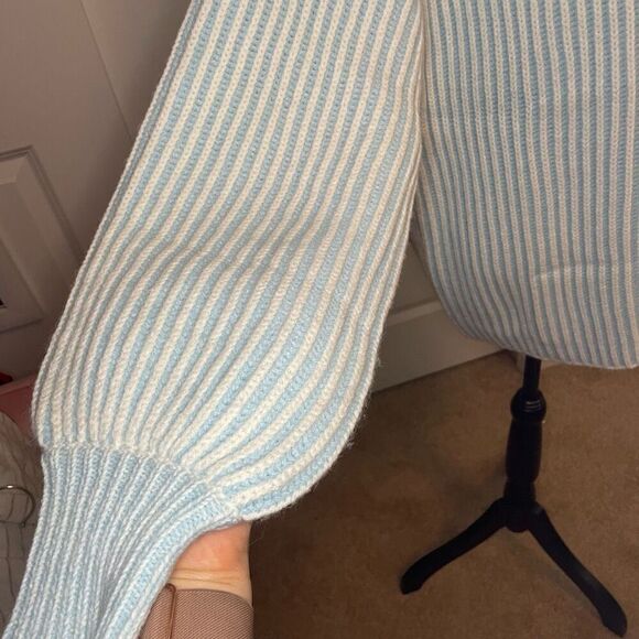 Paisie Striped Turtleneck Knit Jumper Sweater Blue Size L/XL - Picture 4 of 13